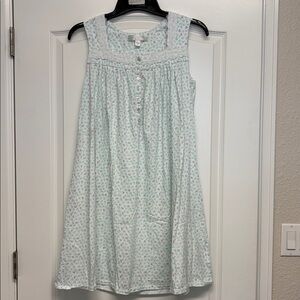 Eileen West Blue Floral Pima CottonNightgown
